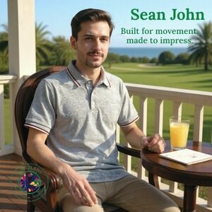 Sean John‎ Men's Performance Polo Shirt, Gray, Size XXXL